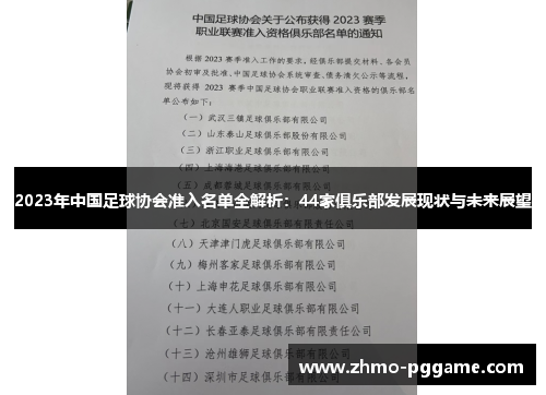 2023年中国足球协会准入名单全解析：44家俱乐部发展现状与未来展望